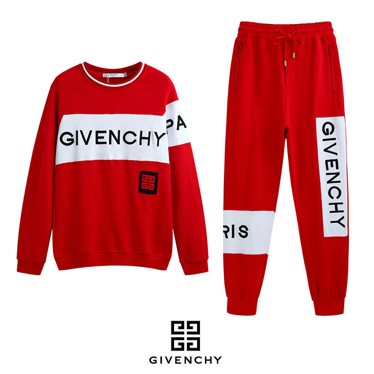 GIVENCHY tracksuit red,fashion clothes
