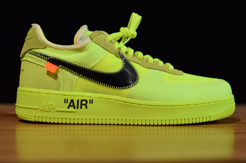 Off-White x Nike Air Force 1 Low "Volt" 2.0,Fashion sports shoes